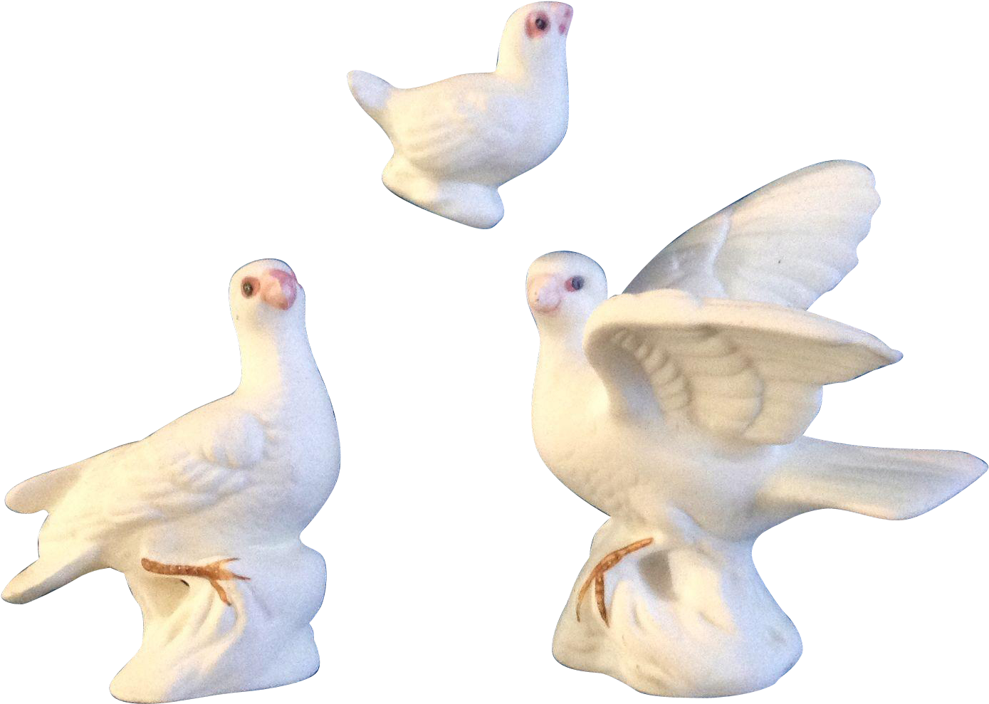 Ceramic Dove Figurines Collection PNG