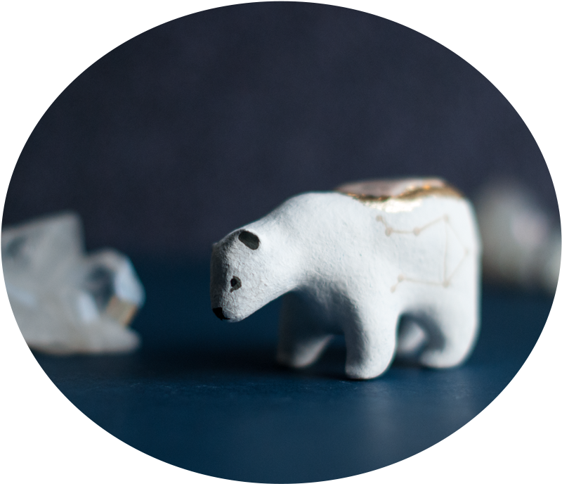 Ceramic Polar Bear Figurine PNG