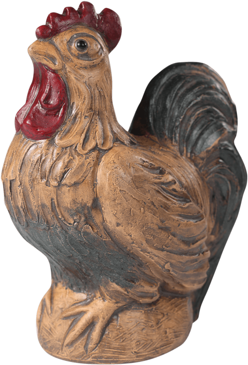 Ceramic Rooster Figurine PNG