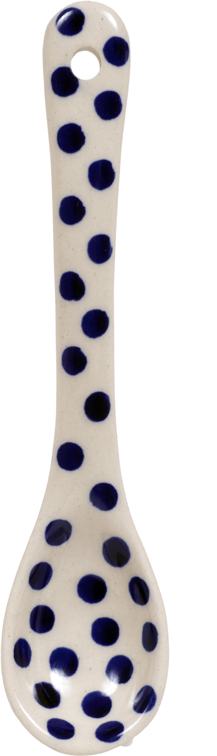 Ceramic Spoonwith Blue Dots PNG