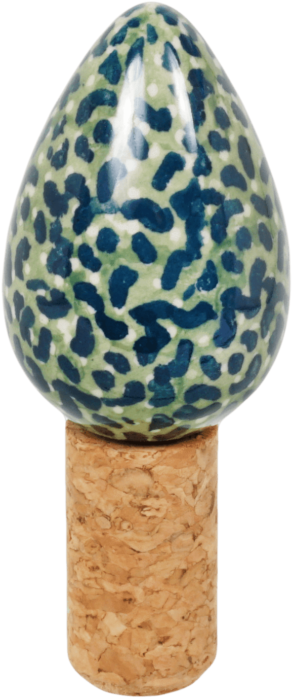 Ceramic Teardrop Cork Stopper PNG