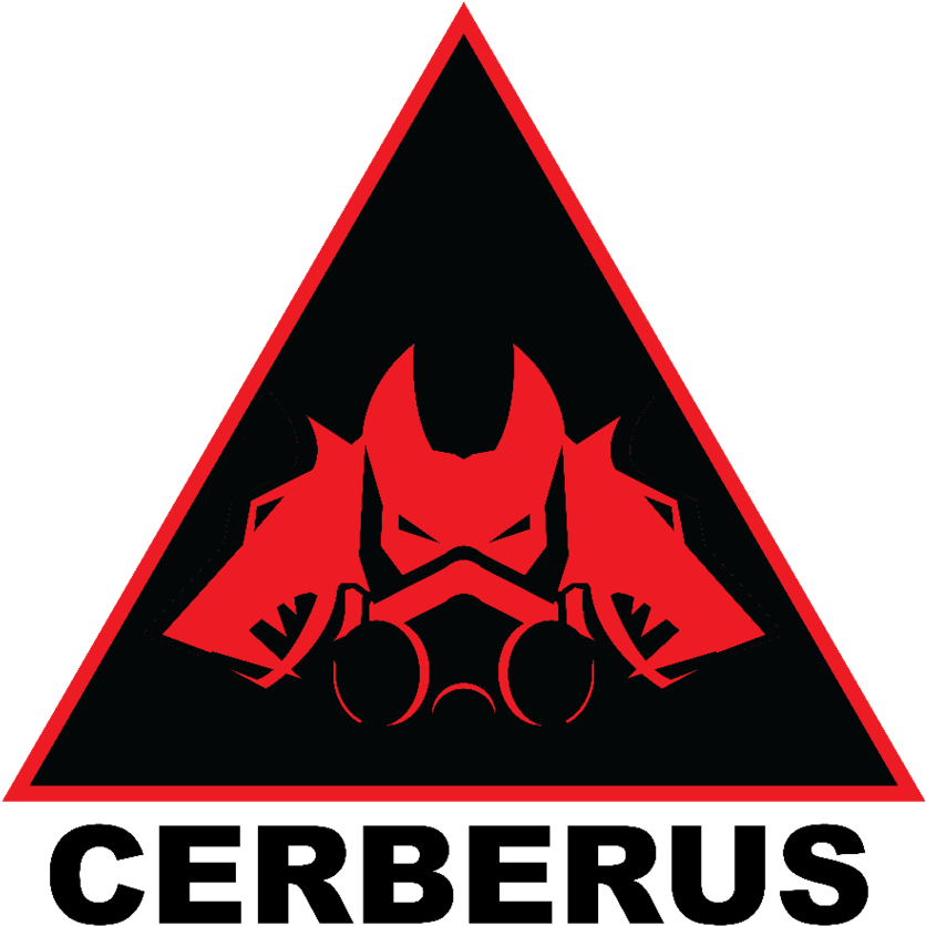 Cerberus Logo Redand Black PNG