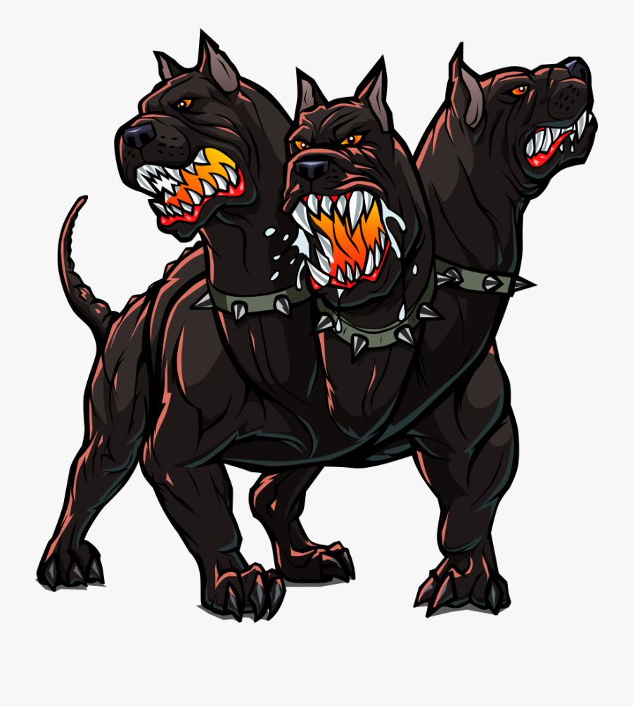 Dreischwarze Hunde Mit Zähnen Und Krallen