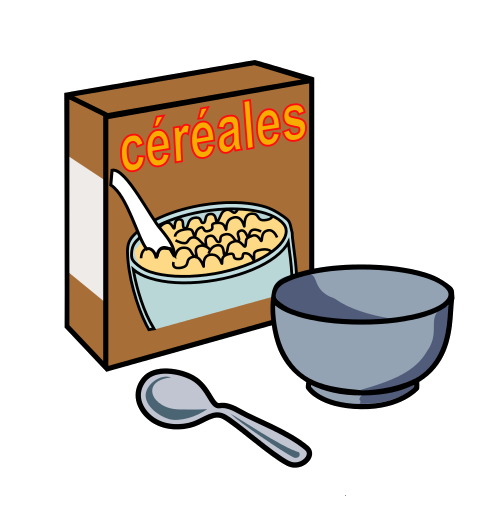Cereal Box Bowl Spoon Clipart PNG