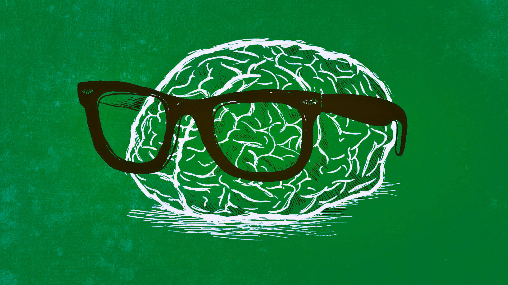 Cerebral Cortex With Glass Green Background Wallpaper