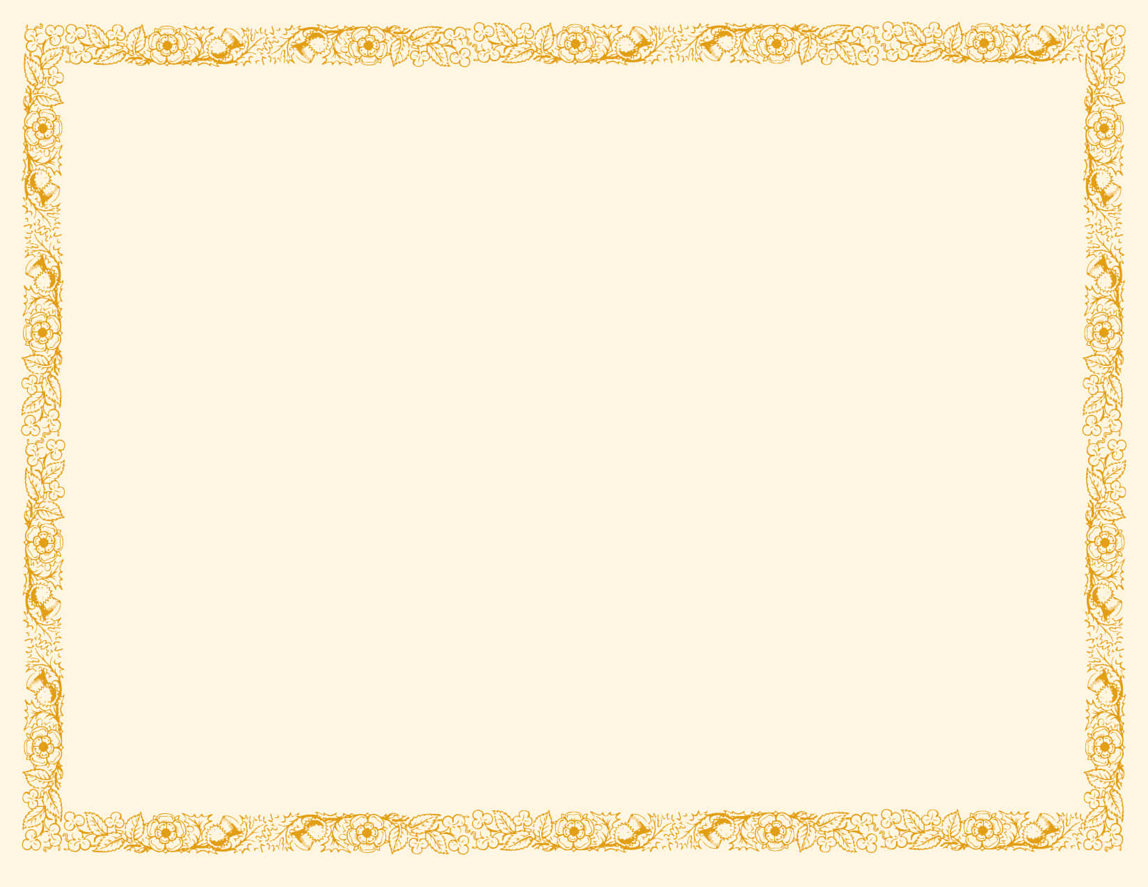 A Gold Certificate Frame With A Border