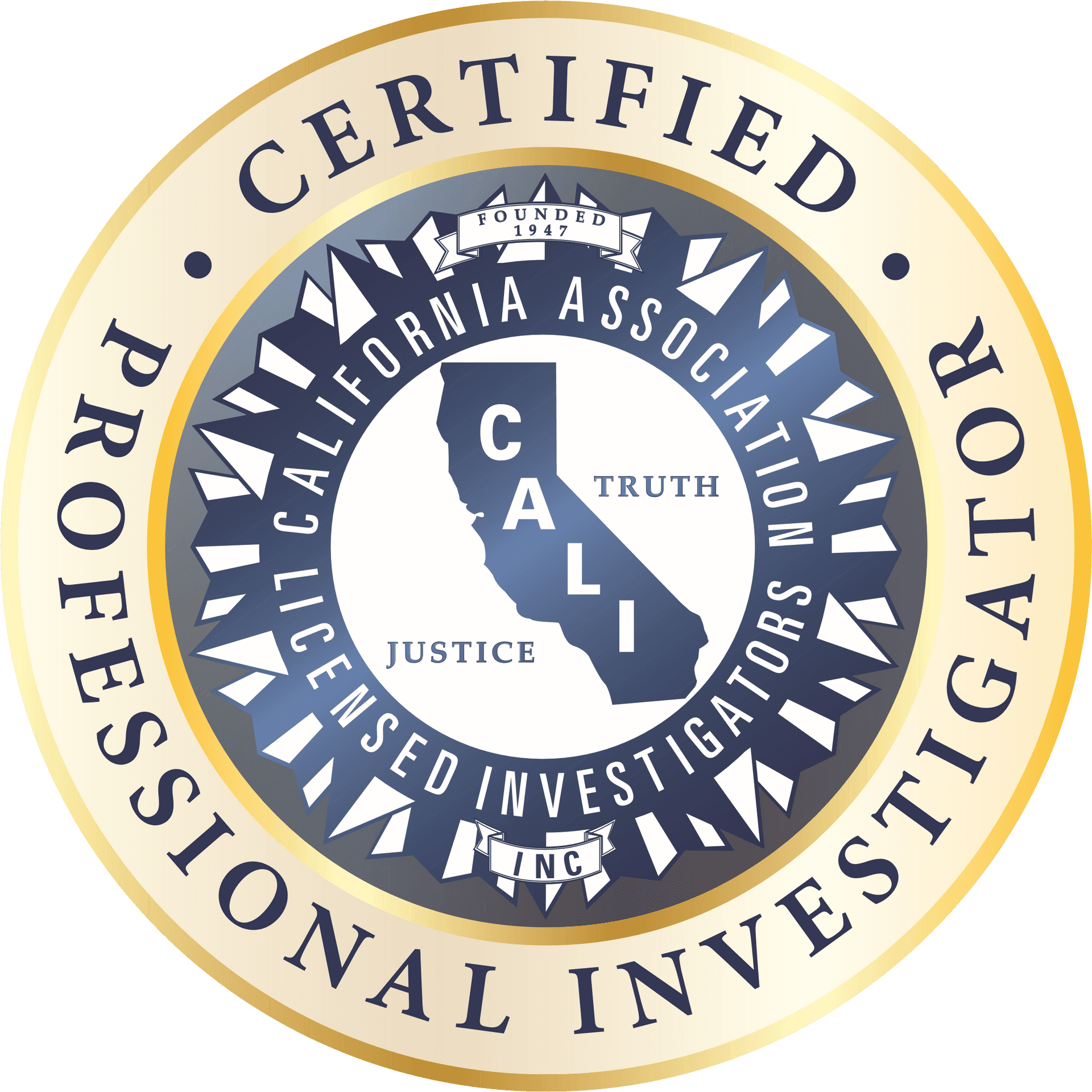 Certified Professional Investigator California Association Seal PNG
