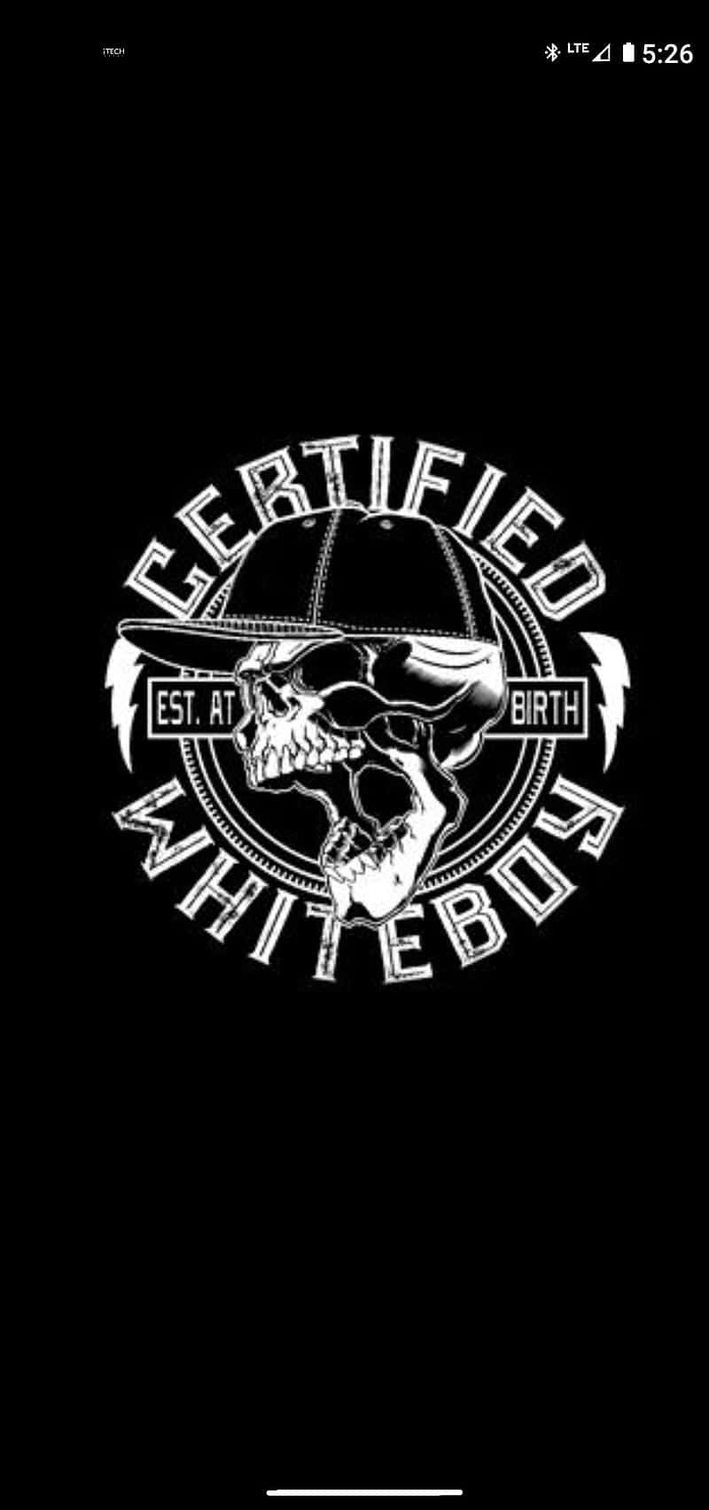 Certified White Boy Logo on a Dark Background Wallpaper