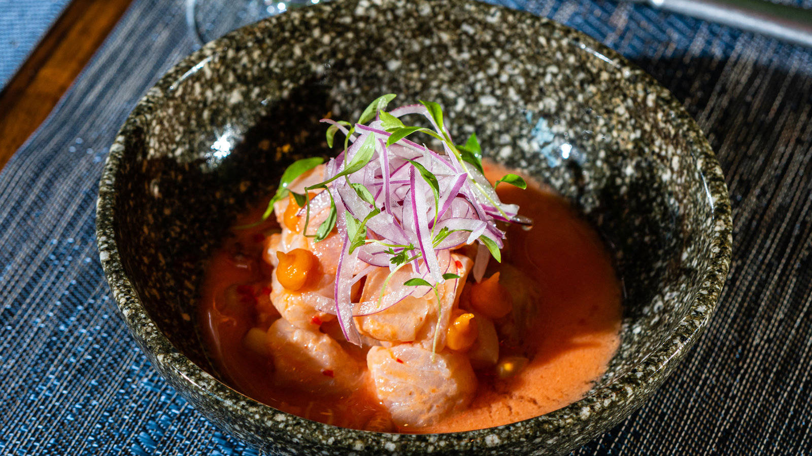Ceviche With Thick Orange Sauce Wallpaper