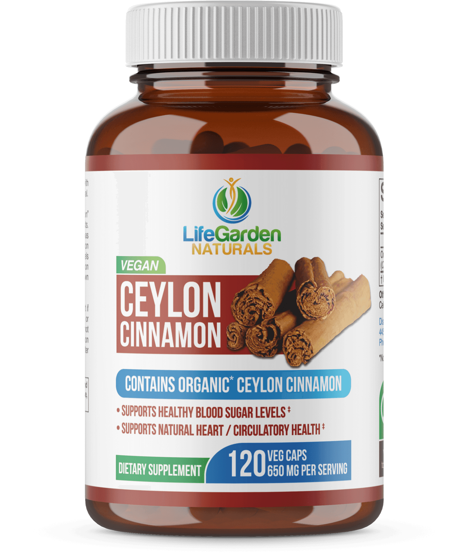 Ceylon Cinnamon Supplement Bottle PNG