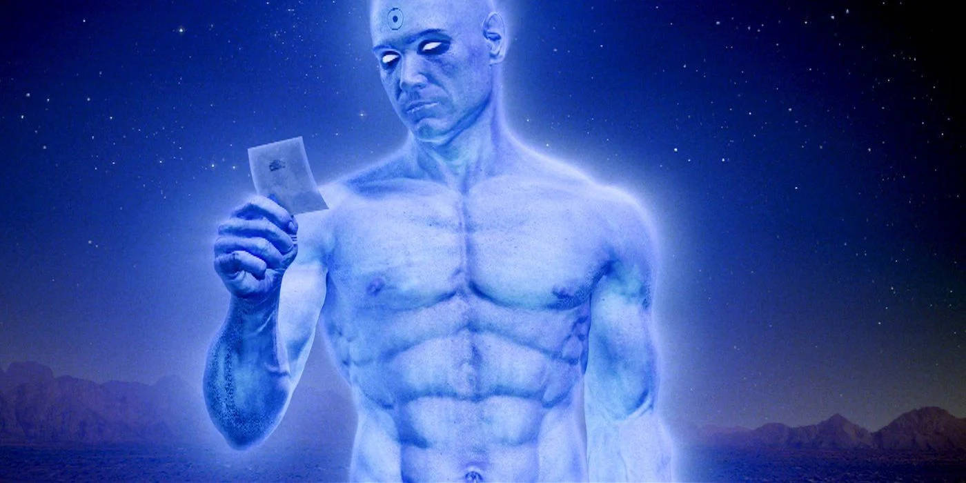 CGI Immortel Læge Manhattan Strutted på en Blå Betonsten Wallpaper