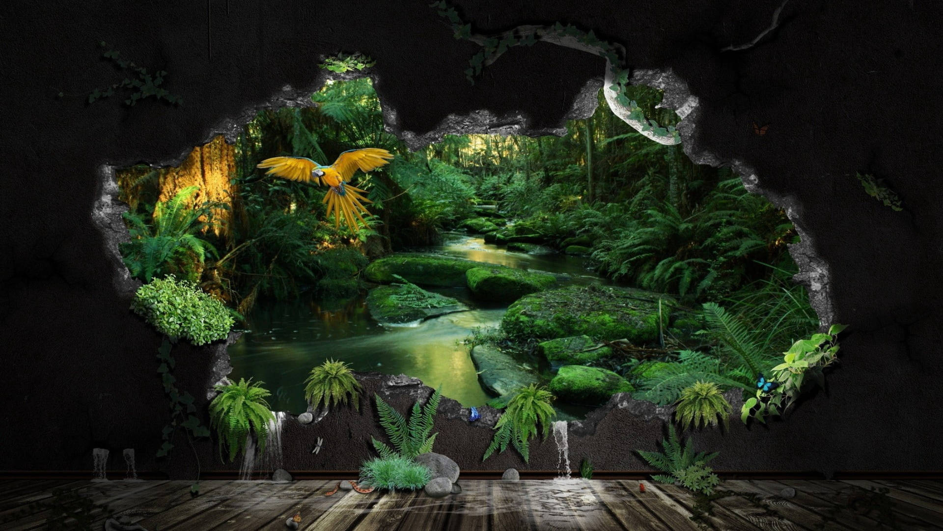 Cgi Jungle Scene Wallpaper