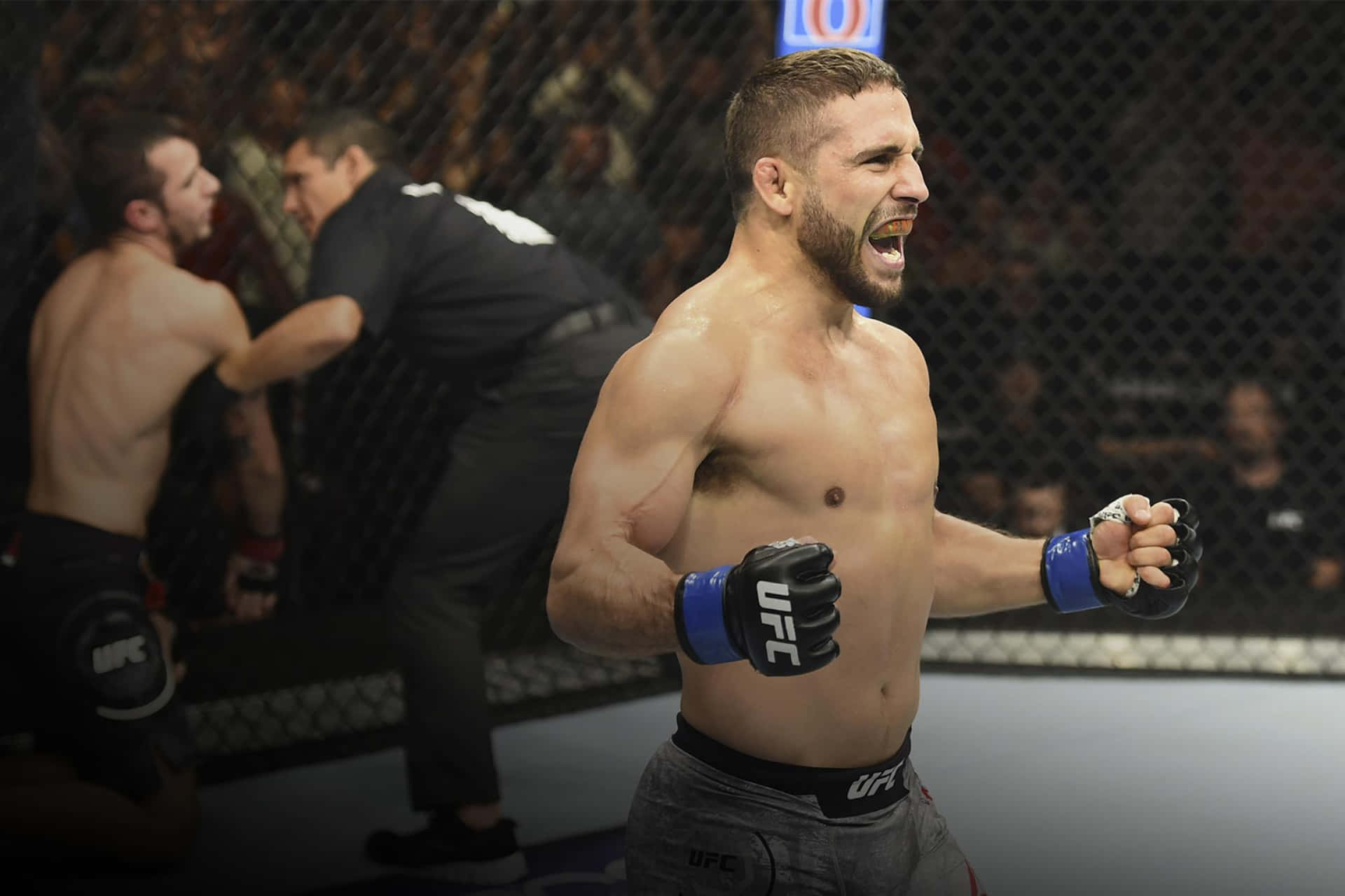 Chad Mendes Celebrating His Victory Wallpaper