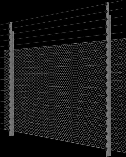 Chain Link Fence Black Background PNG