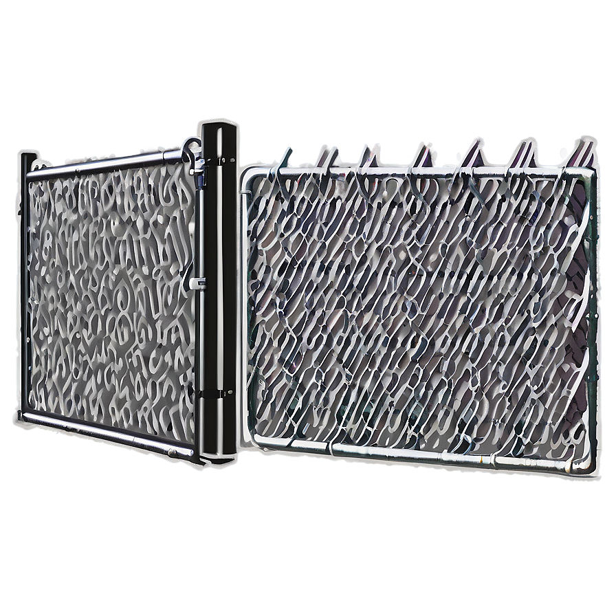 Chain Link Fence Rolling Gate Png 06122024 PNG