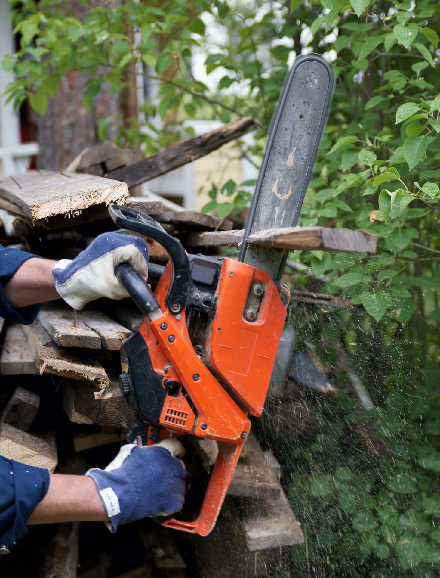 A professional-grade chainsaw ready for tough tasks.