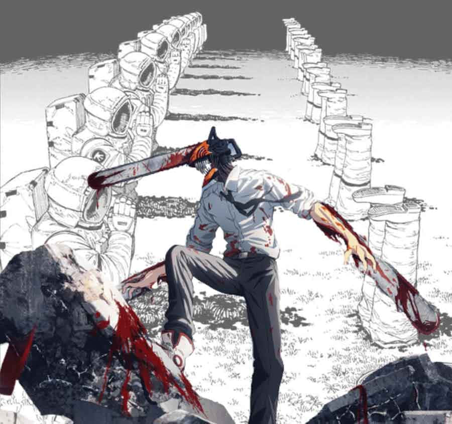 Immaginedel Manga/anime Di Chain Saw Man.