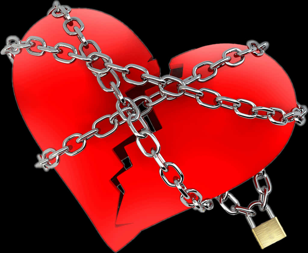Chained_ Broken_ Heart_ Concept PNG