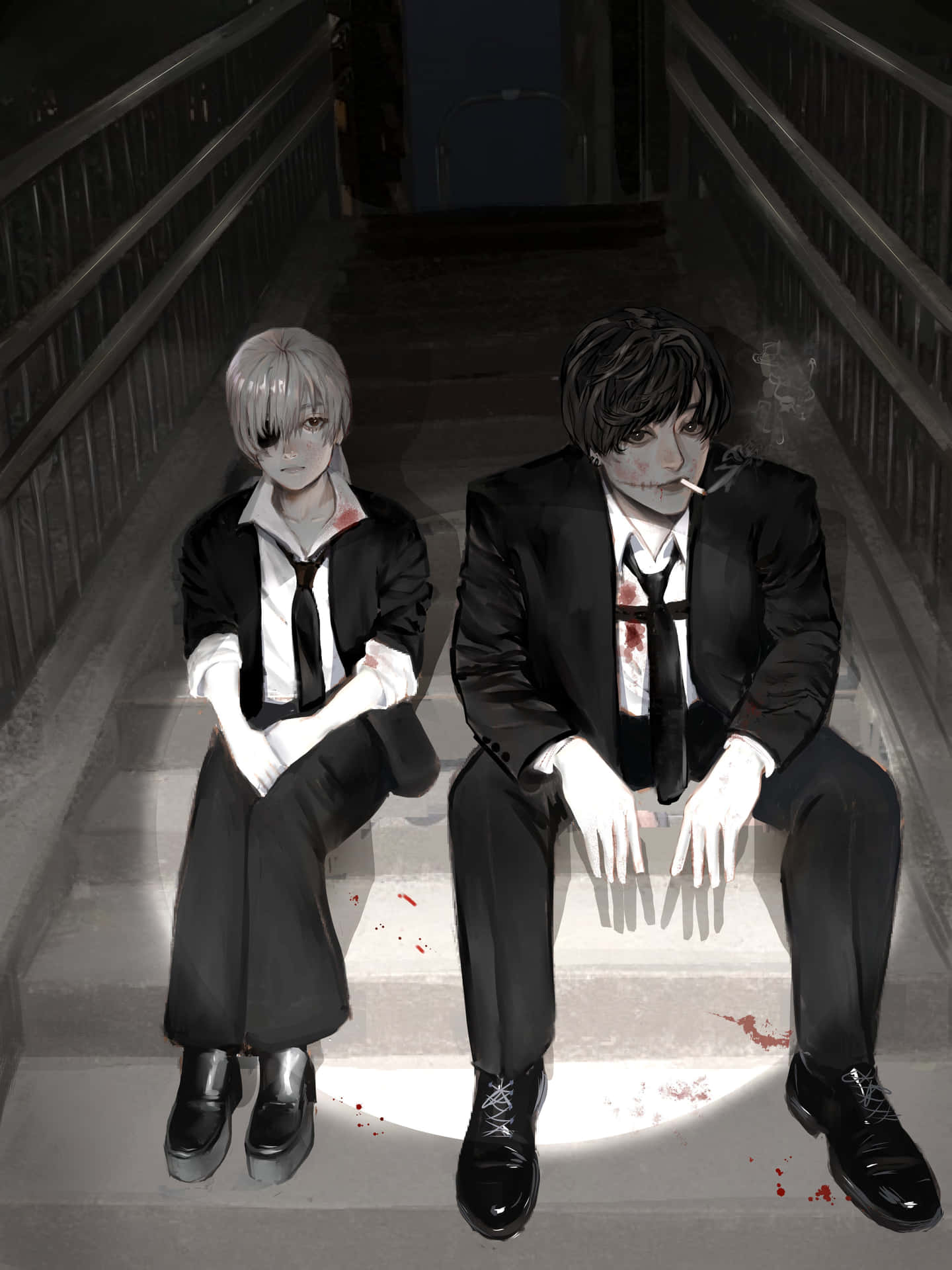 Personajes De Chainsaw Man Descansando Después De La Batalla Fondo de pantalla