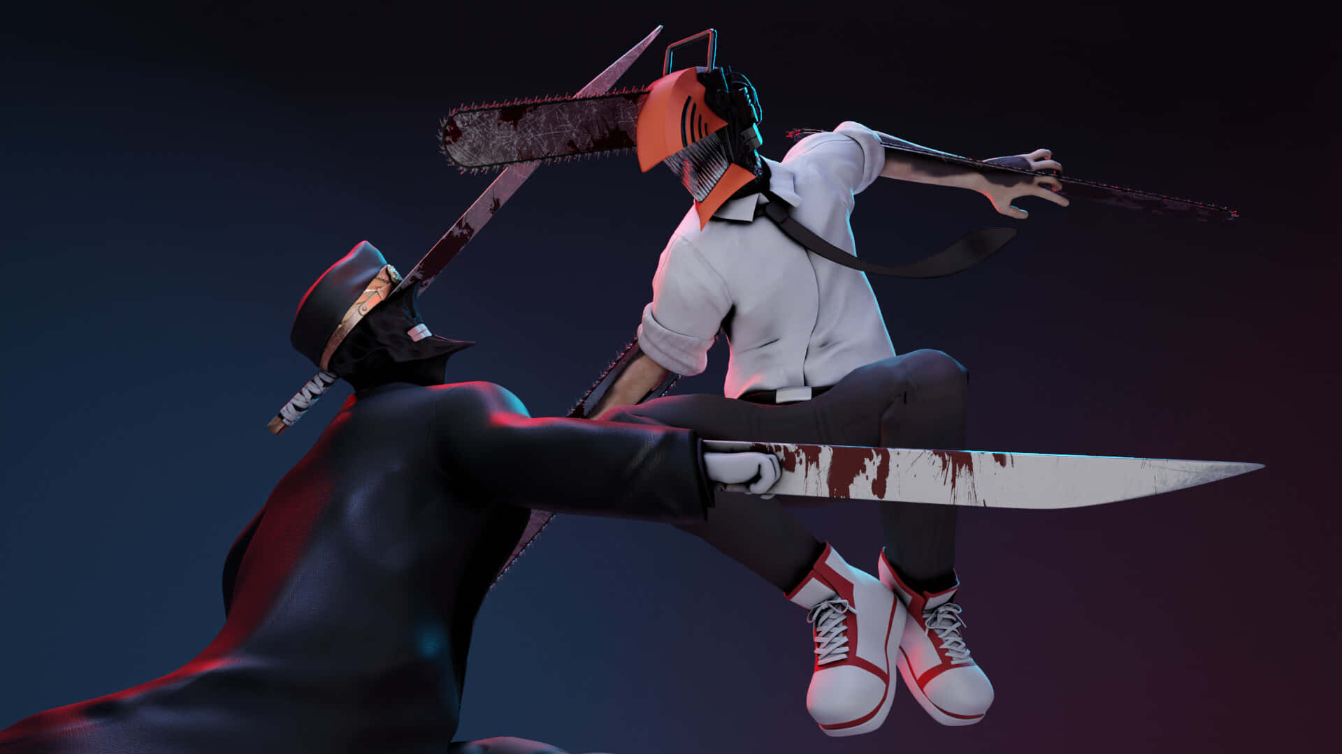 Duel3d De Katana Man De Chainsaw Man Fondo de pantalla
