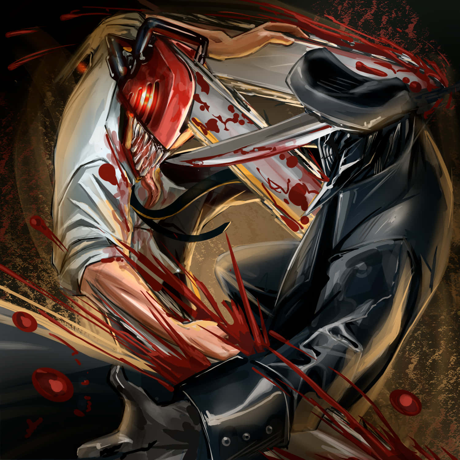 Acción De Katana Man De Chainsaw Man Fondo de pantalla