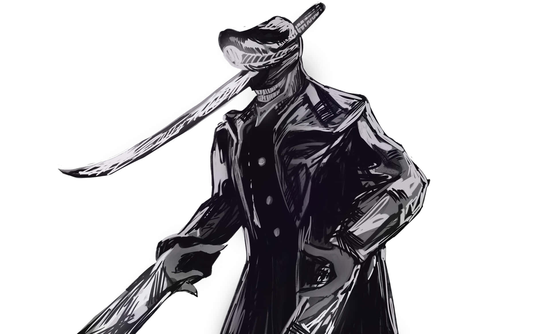 Arte De Katana Man De Chainsaw Man Fondo de pantalla