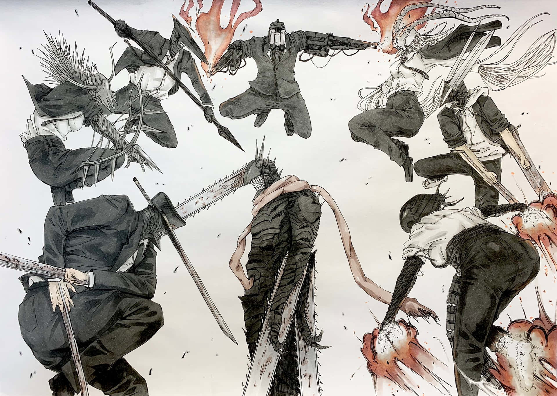 Batalla De Katana Man De Chainsaw Man Fondo de pantalla