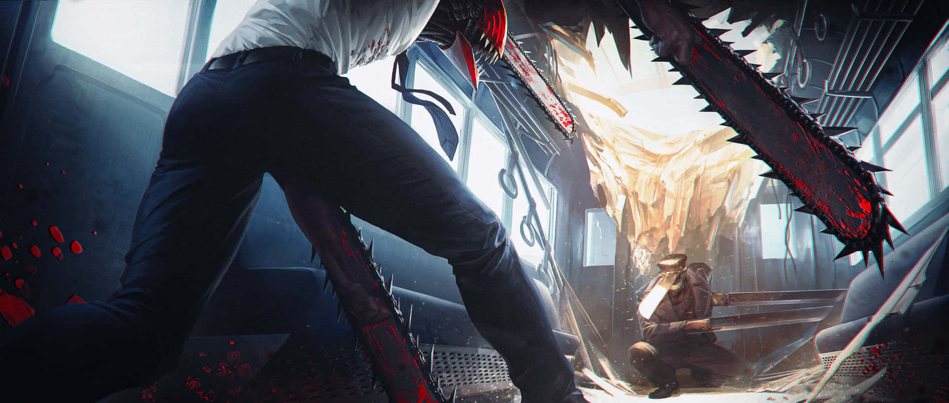 Enfrentamiento De Katana Man De Chainsaw Man Fondo de pantalla