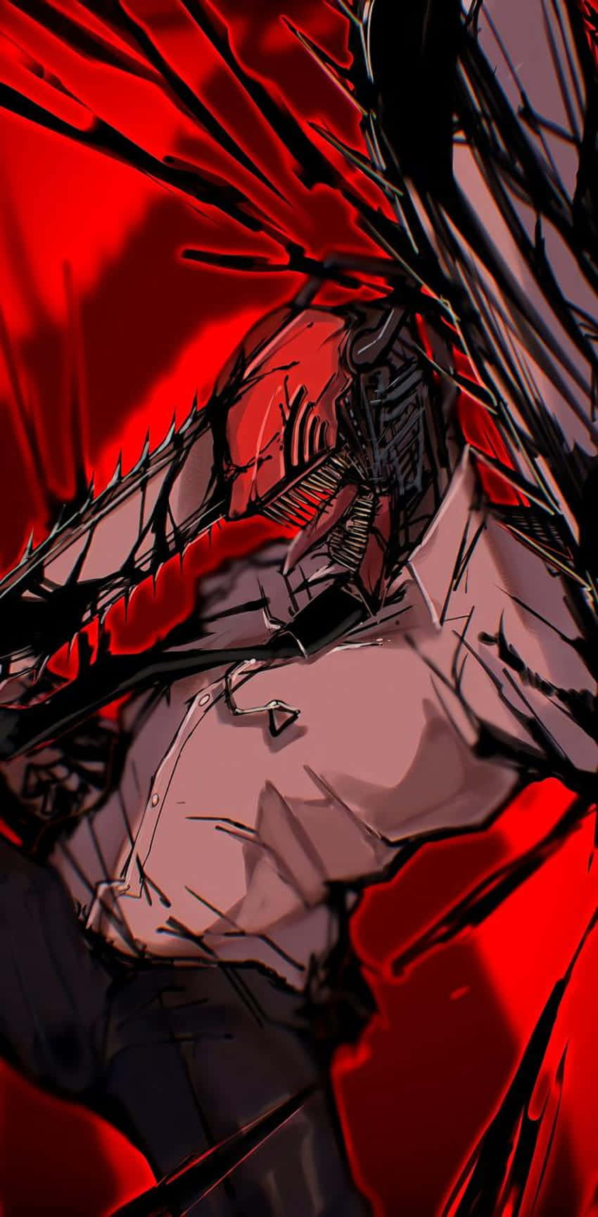 Chainsaw Man Red Aurai Phone Wallpaper Wallpaper