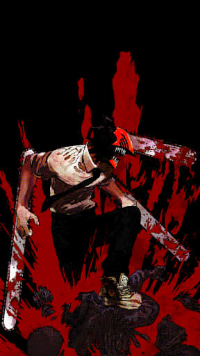 Chainsaw Man Red Backdrop Wallpaper