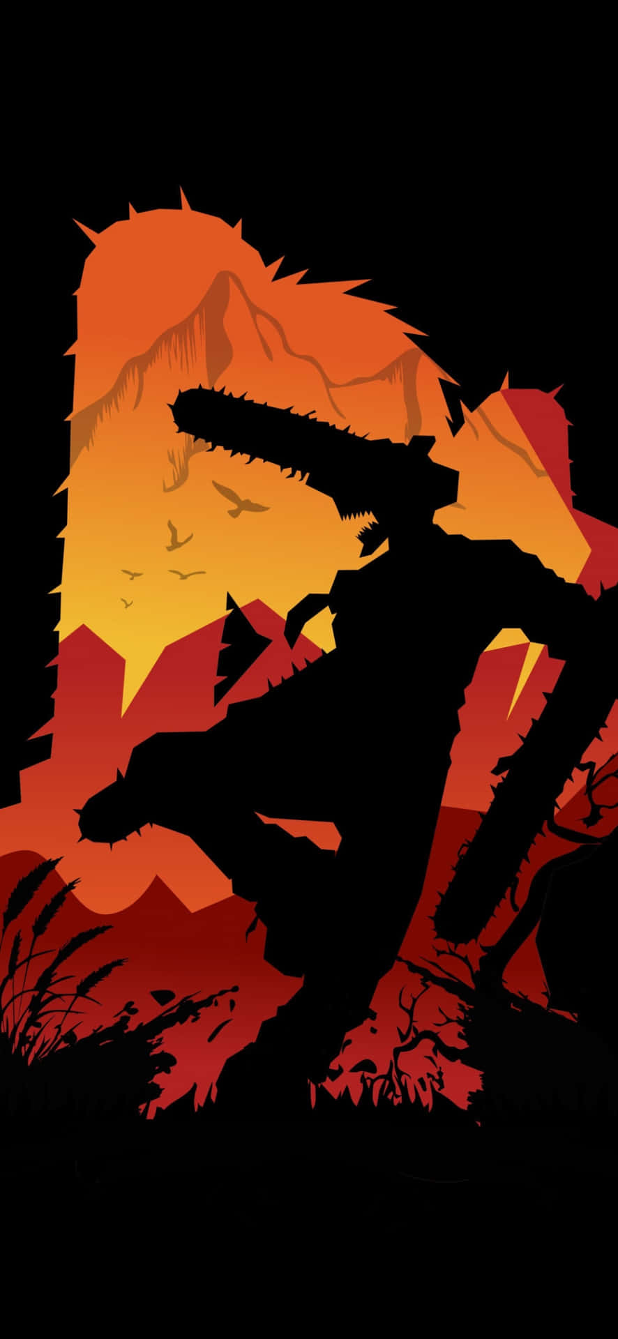 Chainsaw_ Man_ Silhouette_ Artwork Wallpaper