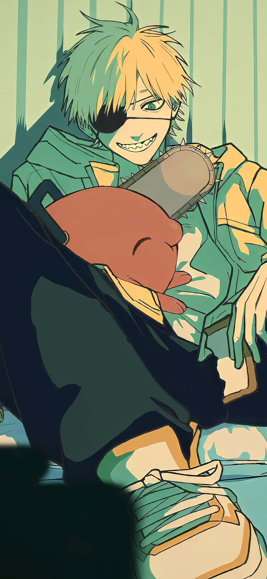 Arte De Chainsaw Man Y Pochita Fondo de pantalla