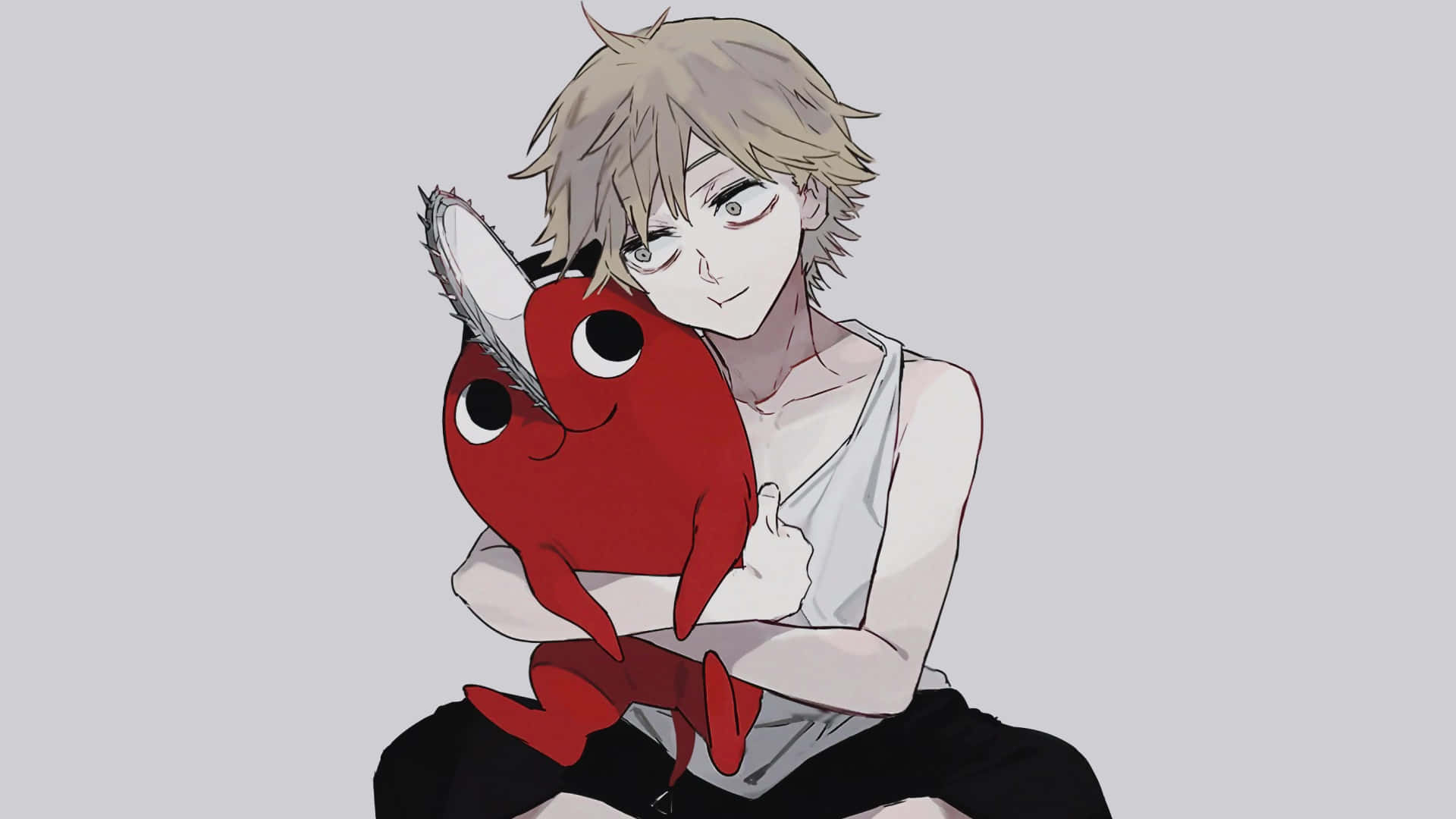 Arte De Chainsaw Man Y Pochita Fondo de pantalla