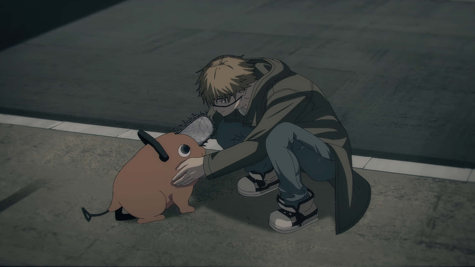 Encuentro De Chainsaw Man Y Pochita Fondo de pantalla