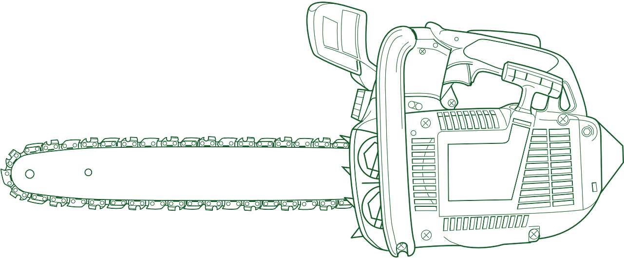 Chainsaw Outline Graphic PNG