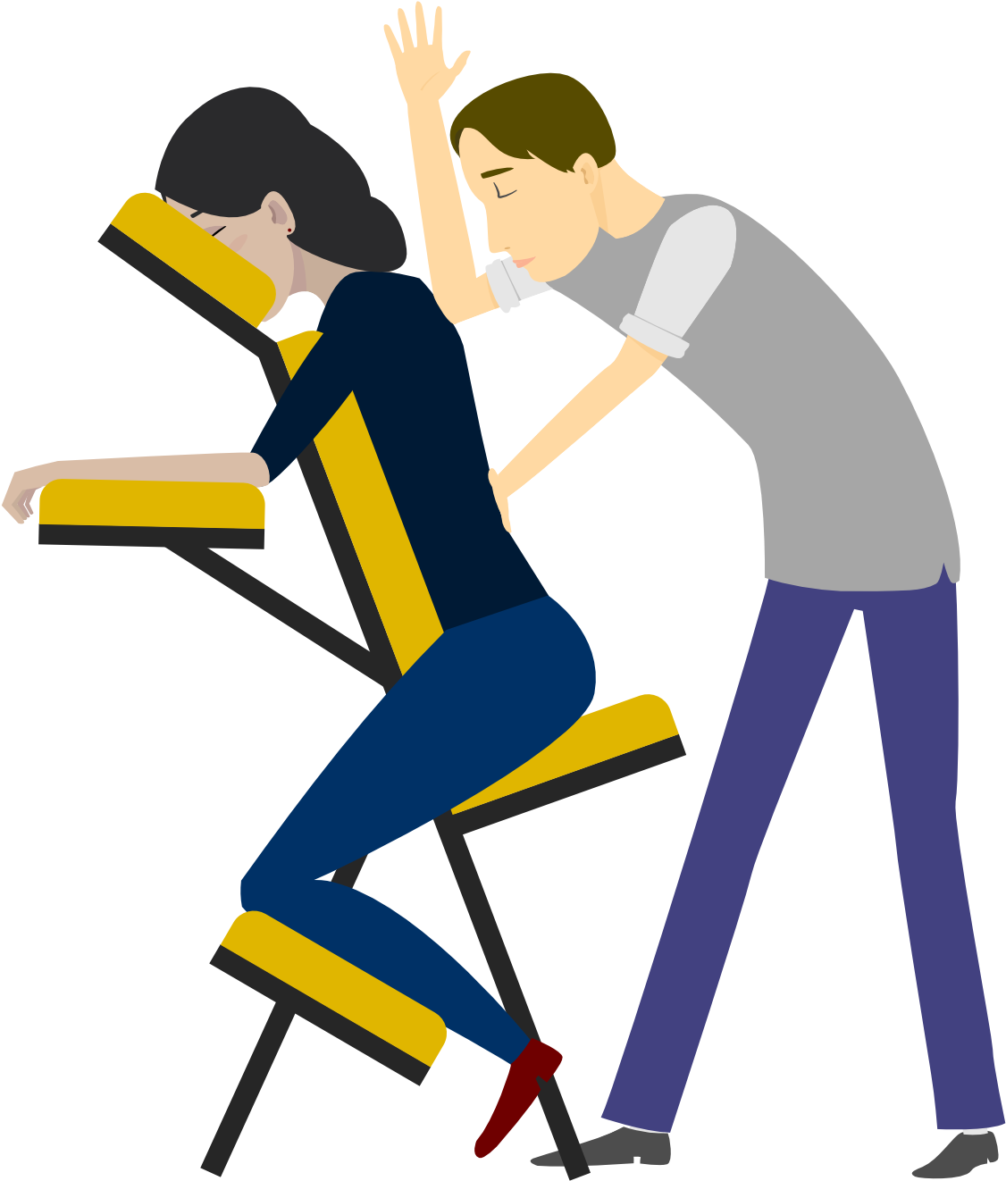 Chair Massage Illustration PNG