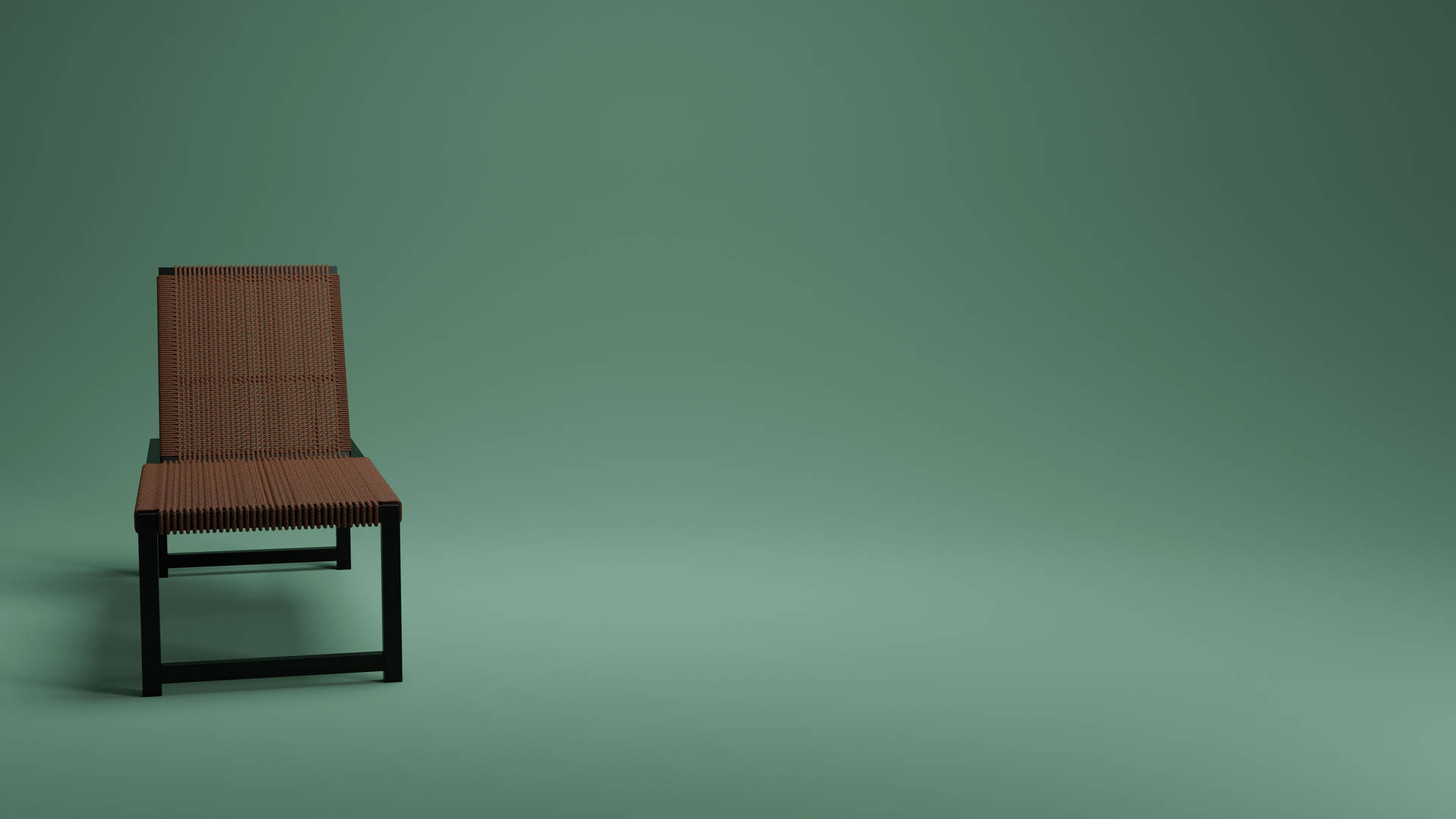 Chair On Green Minimalist Wall Wallpaper