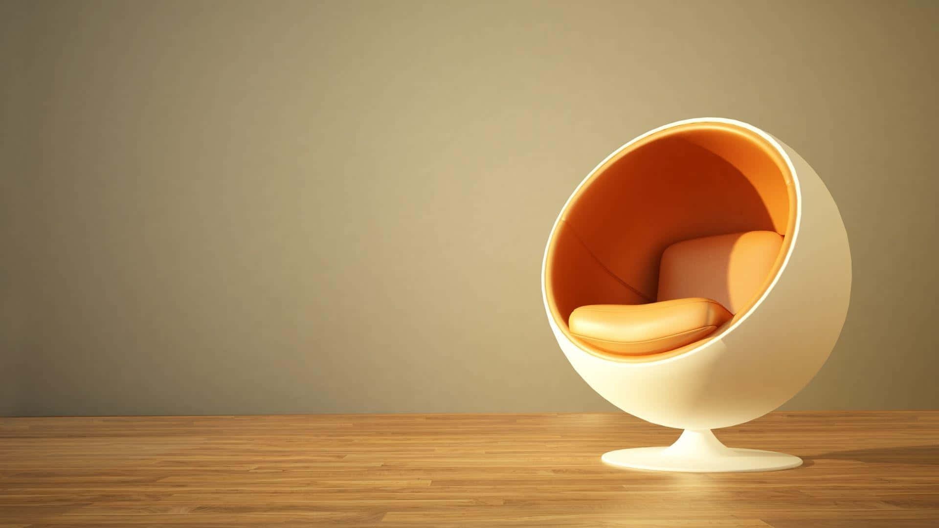 Orange White Egg Chair Picture