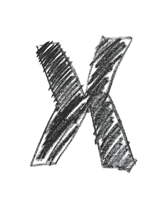 Chalk Drawn Letter X PNG