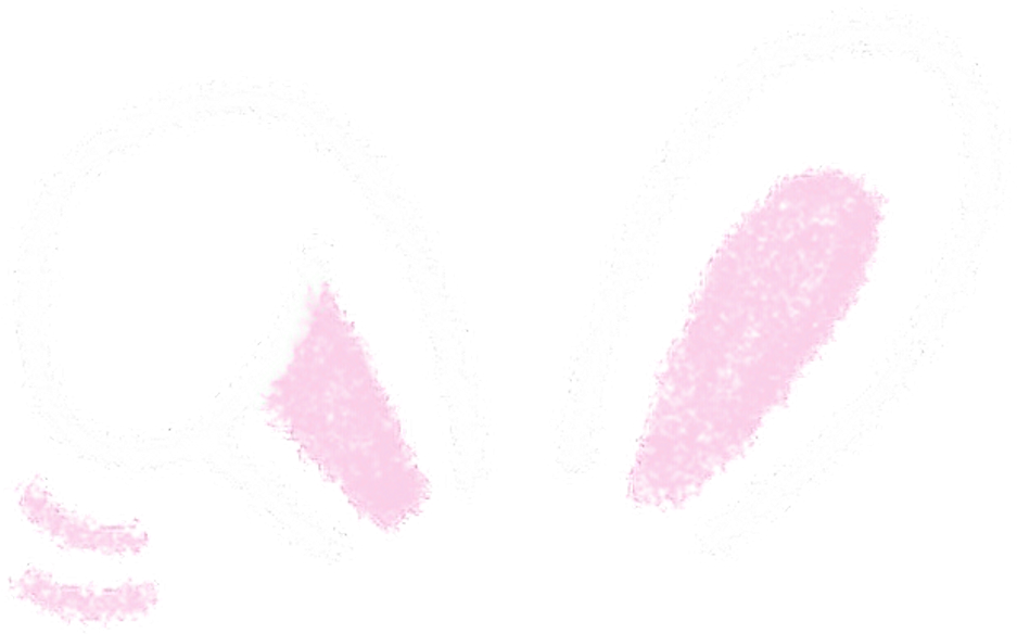 Chalk Style Bunny Ears PNG
