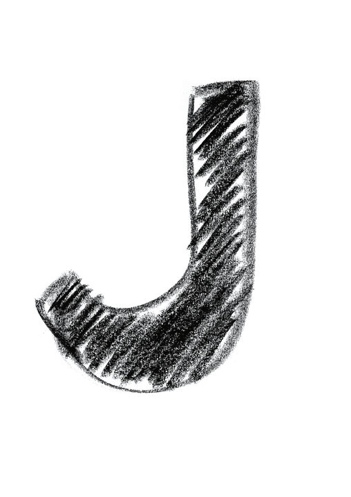 Chalk Texture Letter J PNG