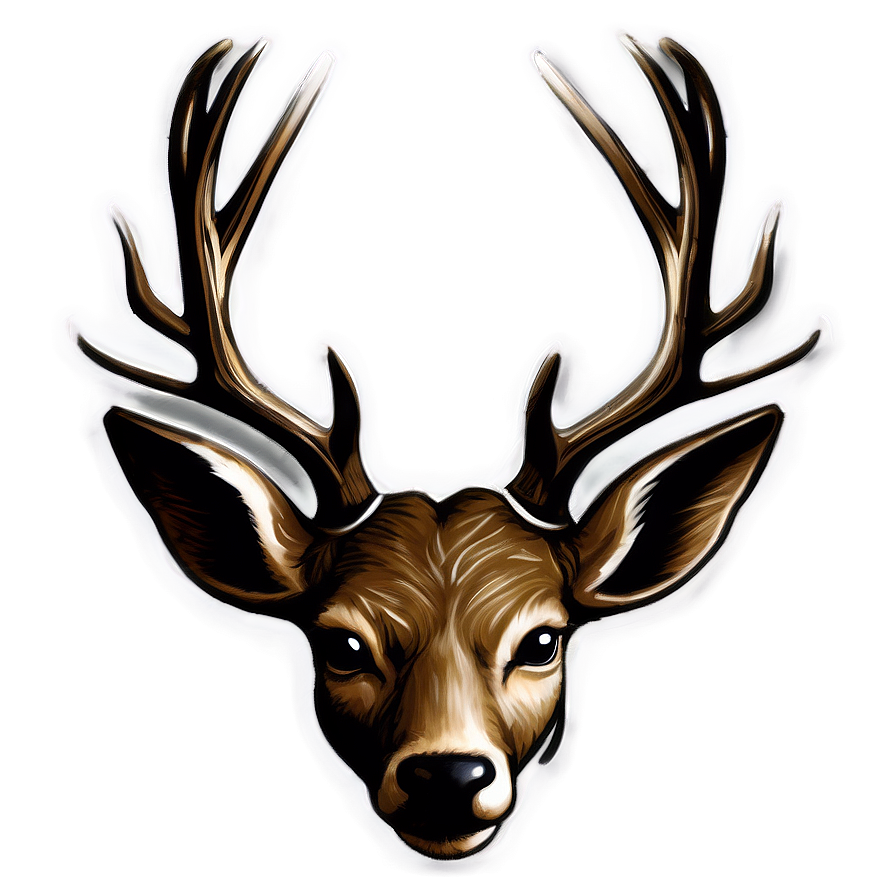 Chalkboard Deer Head Drawing Png 90 PNG