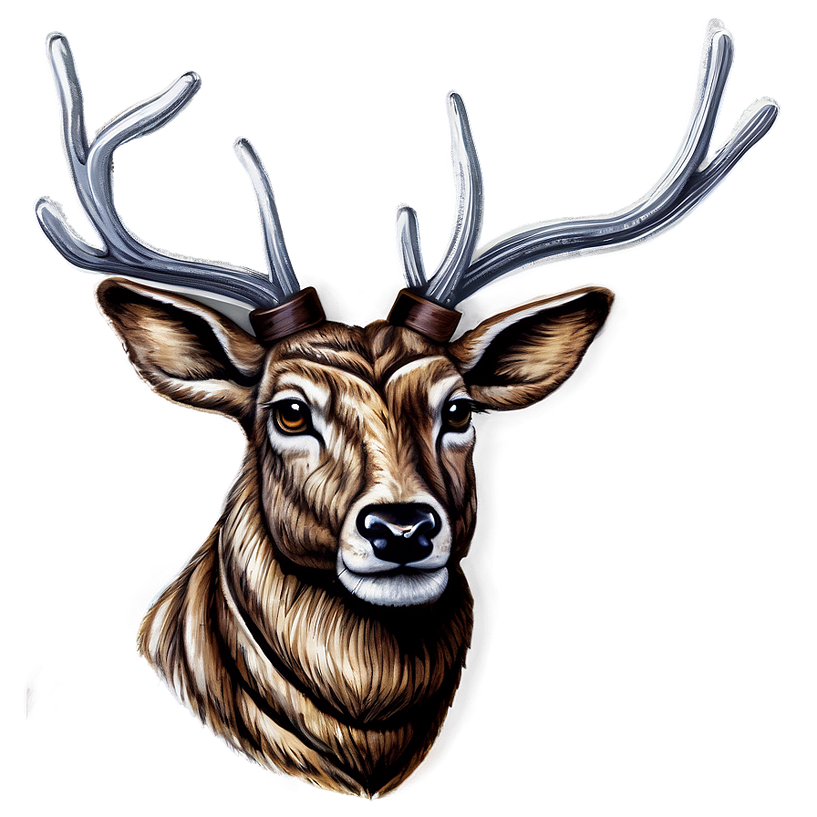 Chalkboard Deer Head Drawing Png Puk PNG