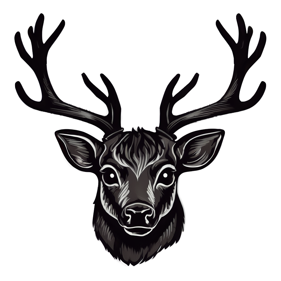 Chalkboard Deer Head Drawing Png Yar66 PNG