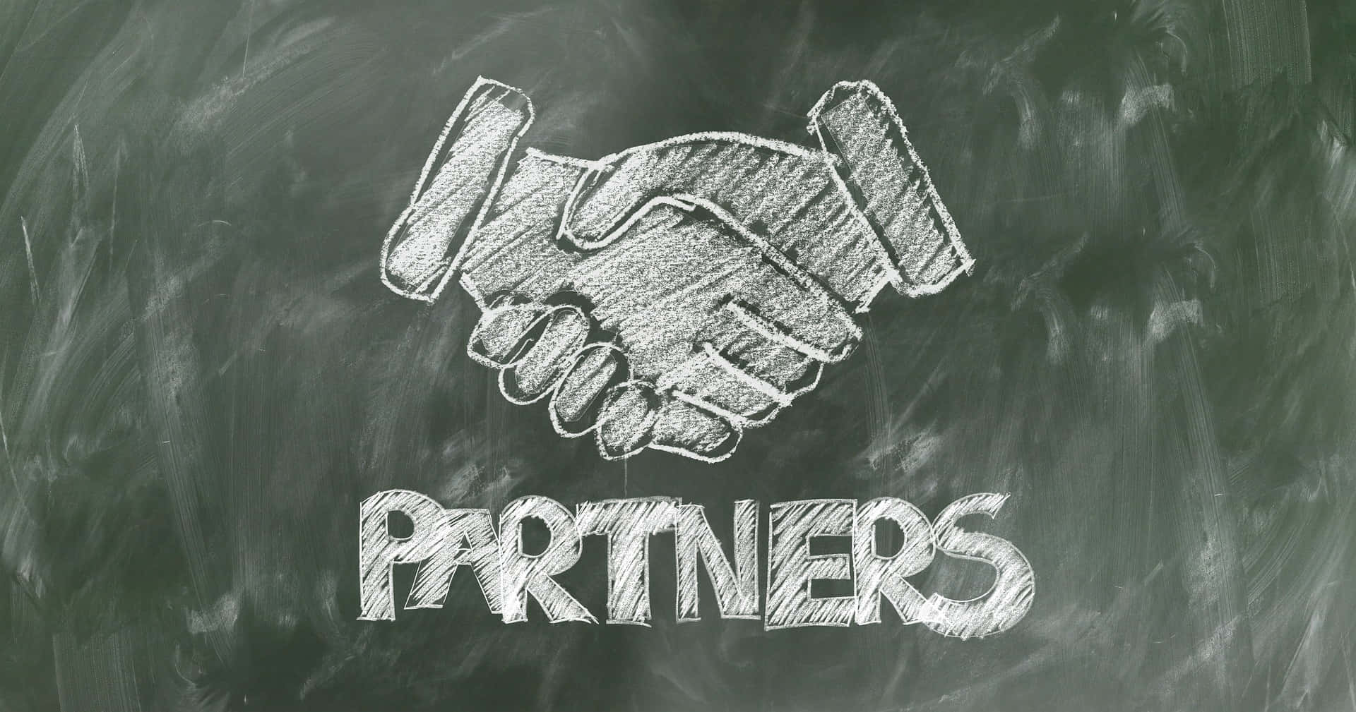 Chalkboard Handshake Partners Wallpaper