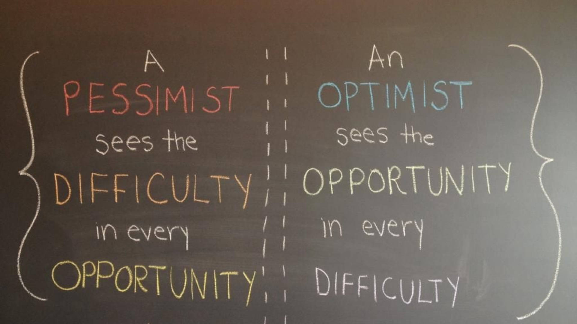 Chalkboard Pessimistic Optimistic Wallpaper