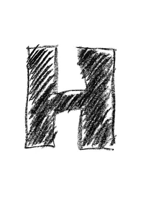 Chalkboard Style Letter H PNG