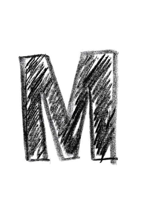 Chalkboard Style Letter M PNG