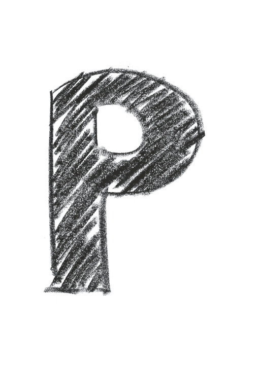 Chalkboard Style Letter P PNG
