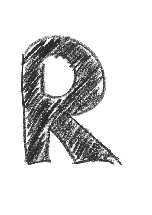 Chalkboard Style Letter R PNG